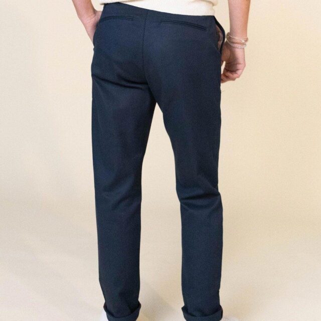 1083 - CHINO AJUSTE 263N bleu marine coton bio filidenim flex Femme