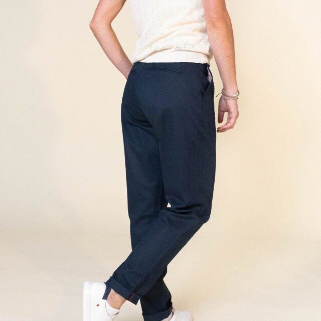 1083 - CHINO AJUSTE 263N bleu marine coton bio filidenim flex Femme