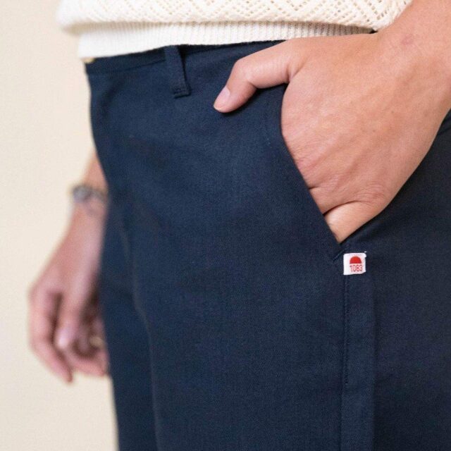 1083 - CHINO AJUSTE 263N bleu marine coton bio filidenim flex Femme