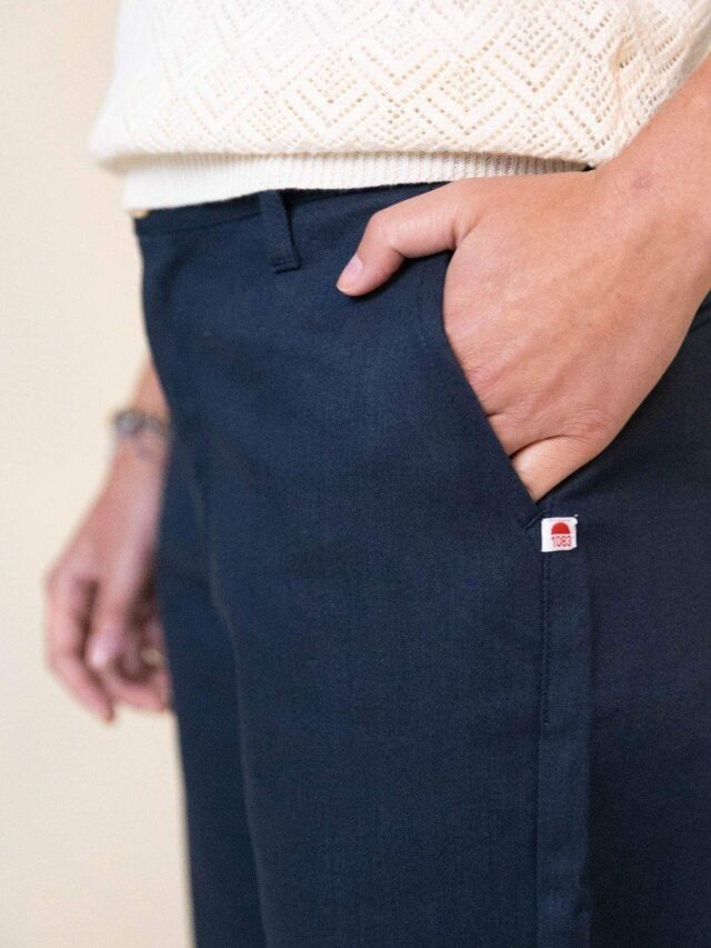 1083 - CHINO AJUSTE 263N bleu marine coton bio filidenim flex Femme