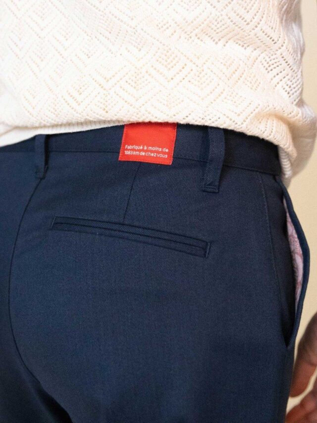 1083 - CHINO AJUSTE 263N bleu marine coton bio filidenim flex Femme