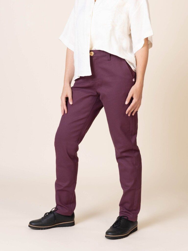 1083 - CHINO AJUSTE 263N coton bio filidenim flex uni prune Femme