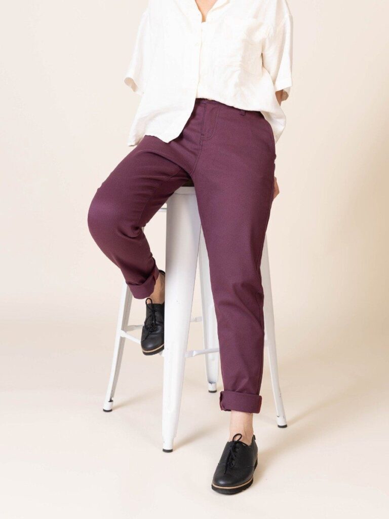 1083 - CHINO AJUSTE 263N coton bio filidenim flex uni prune Femme