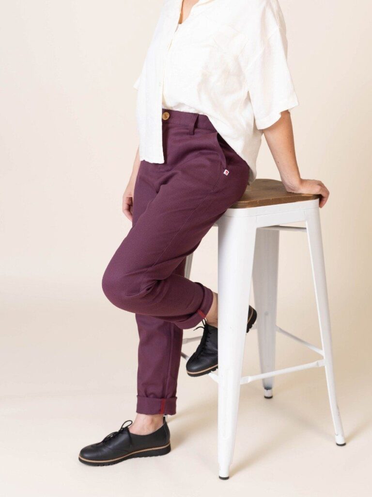 1083 - CHINO AJUSTE 263N coton bio filidenim flex uni prune Femme