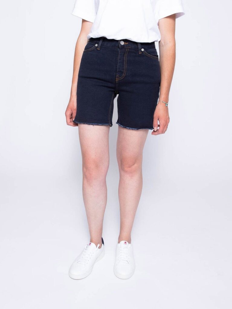 1083 - SHORT SLIM 274H COURT taille haute coton bio superdenim flex bleu nuit