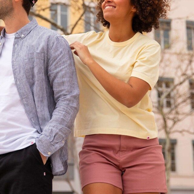 1083 - SHORT JEANS ROSE 276H coton bio filidenim flex uni quartz