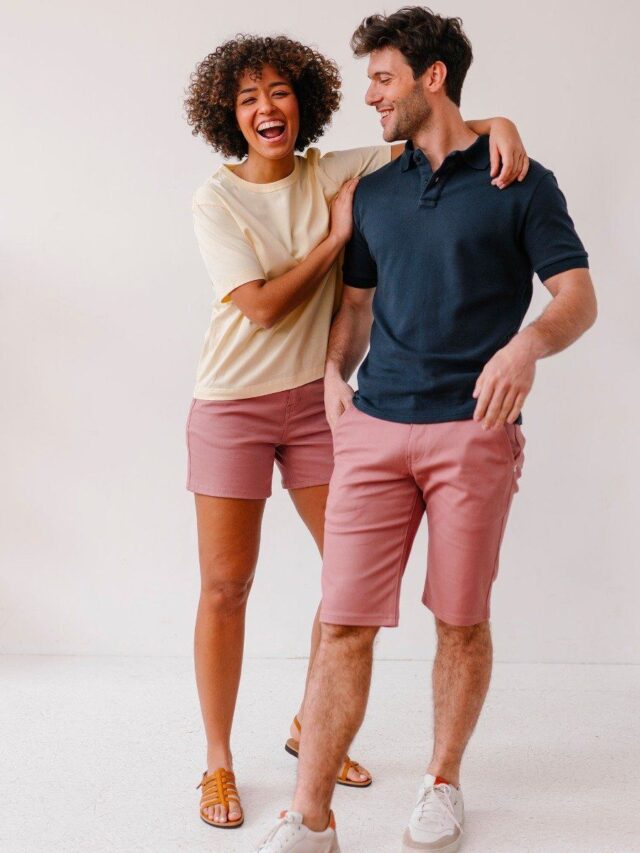 1083 - SHORT JEANS ROSE 276H coton bio filidenim flex uni quartz