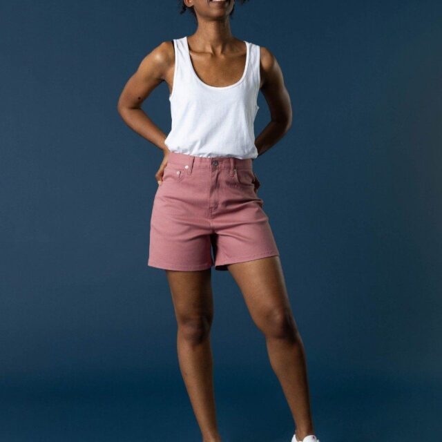 1083 - SHORT JEANS ROSE 276H coton bio filidenim flex uni quartz