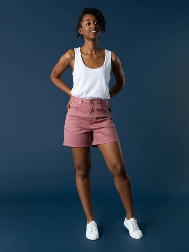 1083 - SHORT JEANS ROSE 276H coton bio filidenim flex uni quartz