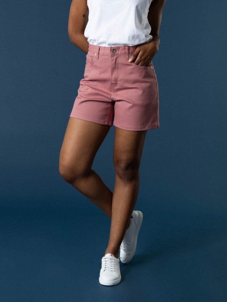 1083 - SHORT JEANS ROSE 276H coton bio filidenim flex uni quartz