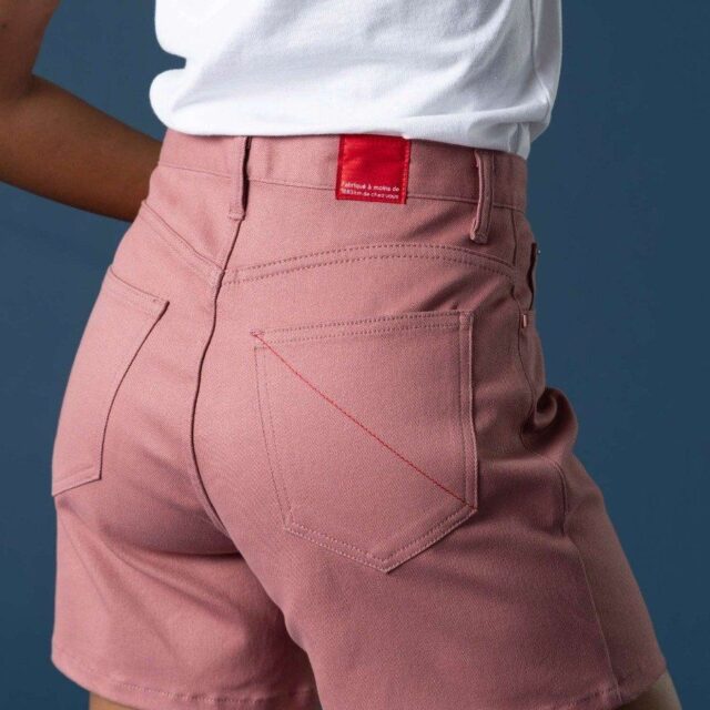 1083 - SHORT JEANS ROSE 276H coton bio filidenim flex uni quartz