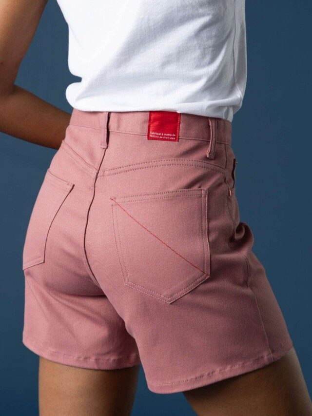 1083 - SHORT JEANS ROSE 276H coton bio filidenim flex uni quartz