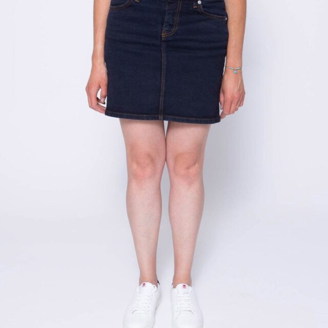 1083 - JUPE AJUSTEE 290N coton bio superdenim flex bleu nuit Femme