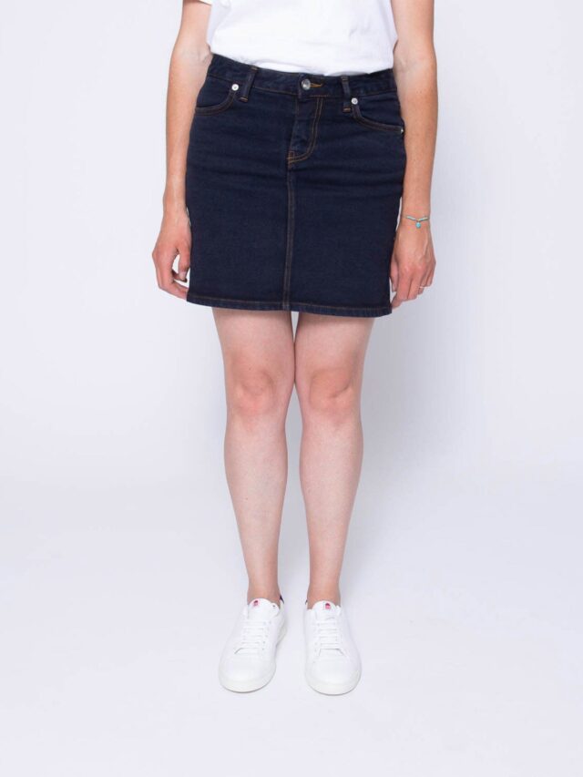 1083 - JUPE AJUSTEE 290N coton bio superdenim flex bleu nuit Femme