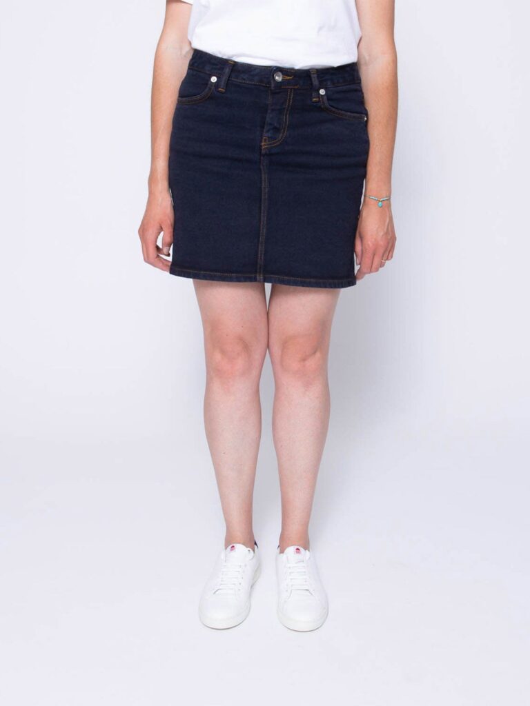 1083 - JUPE AJUSTEE 290N coton bio superdenim flex bleu nuit Femme