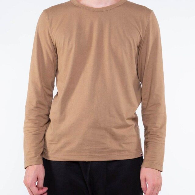 1083 - T-SHIRT MANCHES LONGUES DROIT 305 UNI coton bio moka Homme