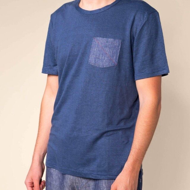 1083 - T-SHIRT LIN 307 LEMAHIEU  bleu Homme