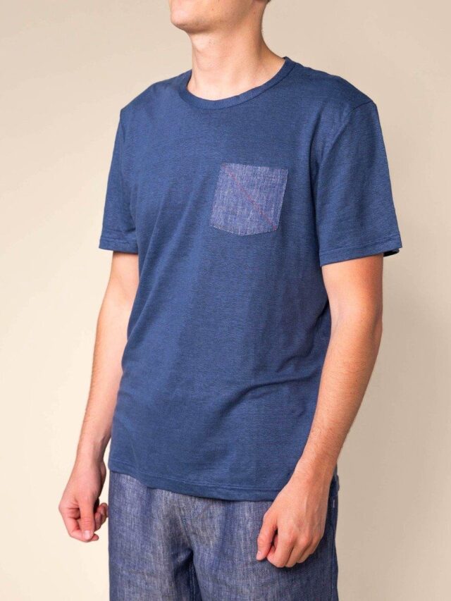 1083 - T-SHIRT LIN 307 LEMAHIEU  bleu Homme