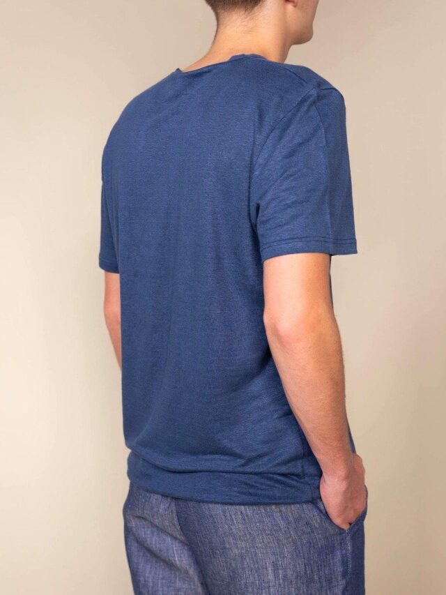 1083 - T-SHIRT LIN 307 LEMAHIEU  bleu Homme