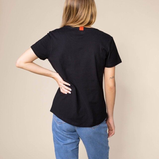 1083 - T-SHIRT AJUSTE 406 UNI coton bio noir Femme