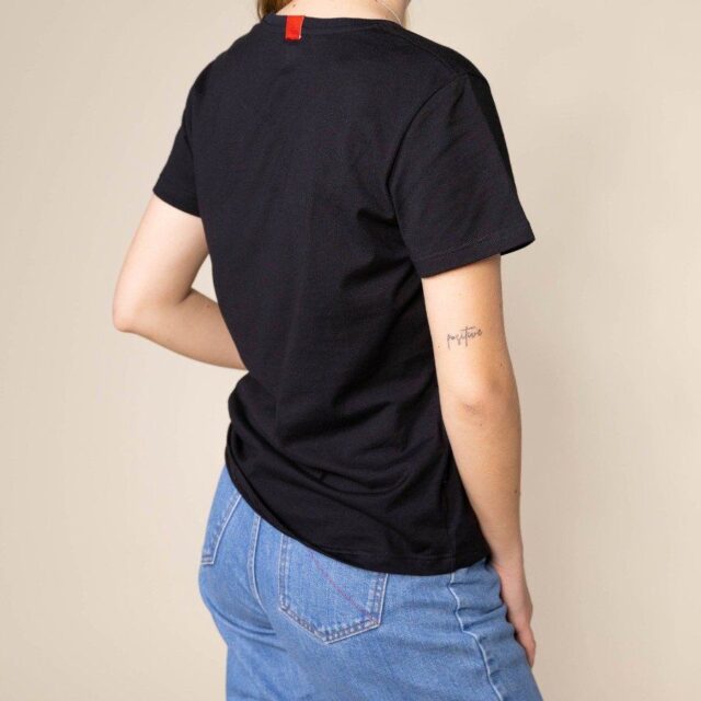 1083 - T-SHIRT AJUSTE 406 UNI coton bio noir Femme