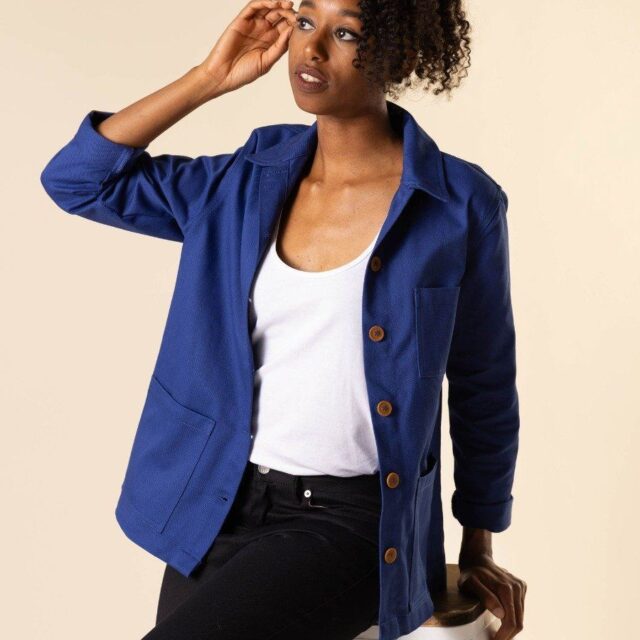 1083 - VESTE DE TRAVAIL DROITE 603 coton bio denimoriginal bleu ouvrier