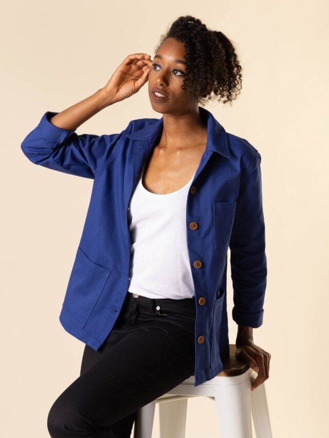 1083 - VESTE DE TRAVAIL DROITE 603 coton bio denimoriginal bleu ouvrier