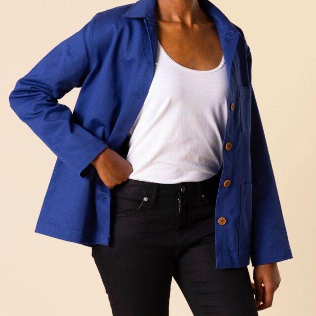 1083 - VESTE DE TRAVAIL DROITE 603 coton bio denimoriginal bleu ouvrier