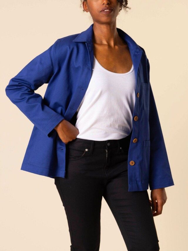 1083 - VESTE DE TRAVAIL DROITE 603 coton bio denimoriginal bleu ouvrier