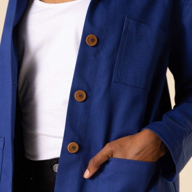 1083 - VESTE DE TRAVAIL DROITE 603 coton bio denimoriginal bleu ouvrier