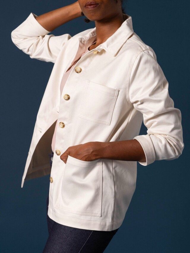 1083 - VESTE DE TRAVAIL DROITE 603 coton bio denimoriginal ecru Femme