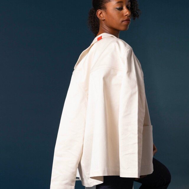 1083 - VESTE DE TRAVAIL DROITE 603 coton bio denimoriginal ecru Femme