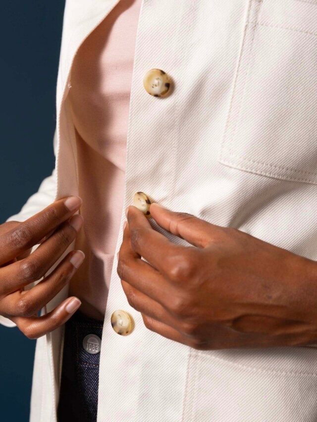 1083 - VESTE DE TRAVAIL DROITE 603 coton bio denimoriginal ecru Femme