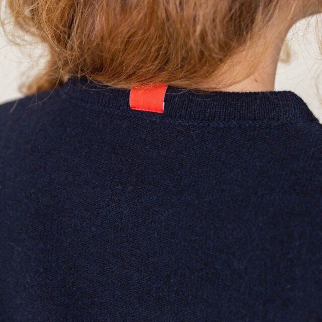 1083 - PULL UNI 670 VOLONTAIRE laine recyclee bleu Femme