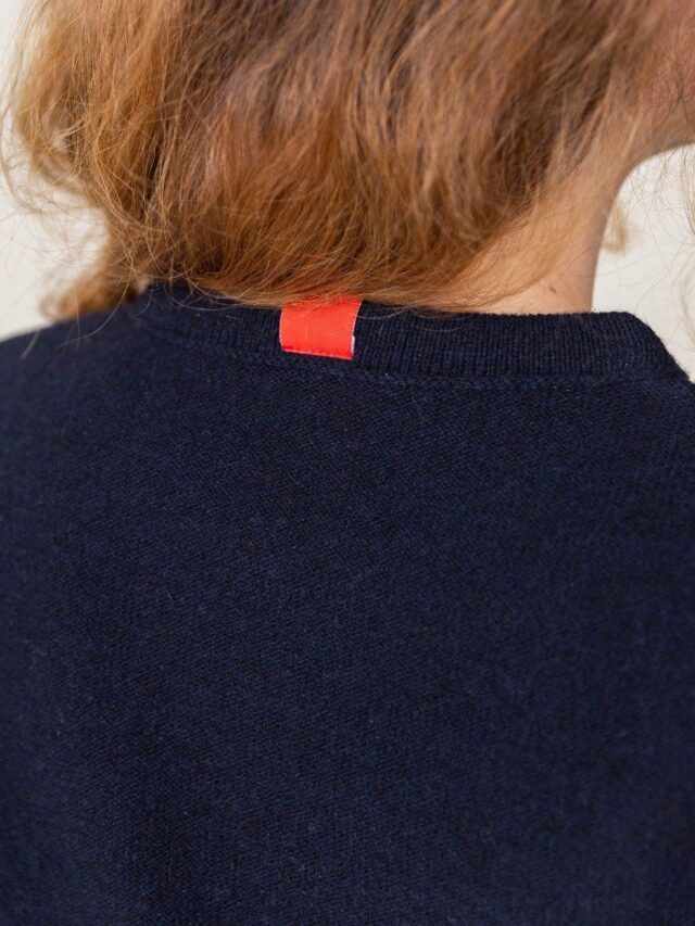 1083 - PULL UNI 670 VOLONTAIRE laine recyclee bleu Femme