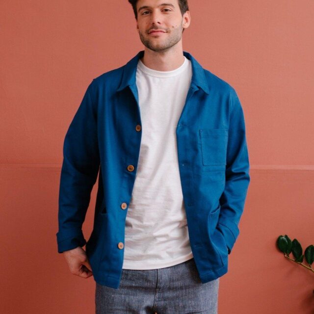 1083 - VESTE DE TRAVAIL 703 droite coton bio denimoriginal bleu ouvrier