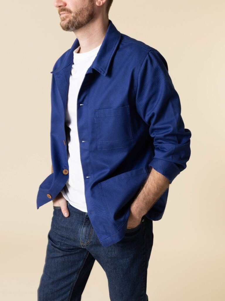 1083 - VESTE DE TRAVAIL 703 droite coton bio denimoriginal bleu ouvrier