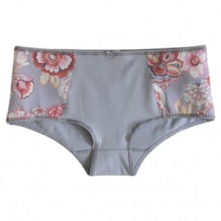 Matins d’avril - Culotte boxer CAMILLA coton bio gris fleurs