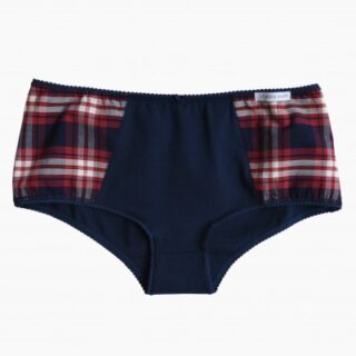 Matins d’avril - Culotte boxer CAMILLA coton bio marine/ écossais