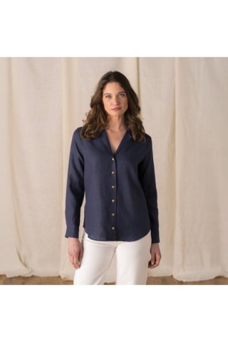 Le t-shirt Propre - La chemise en lin français  Bleu marine