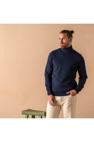 Le col roulé 100% laine française – Marine Chiné par la marque Le t-shirt Propre Le t-shirt Propre - Le col roulé 100% laine française – Marine Chiné