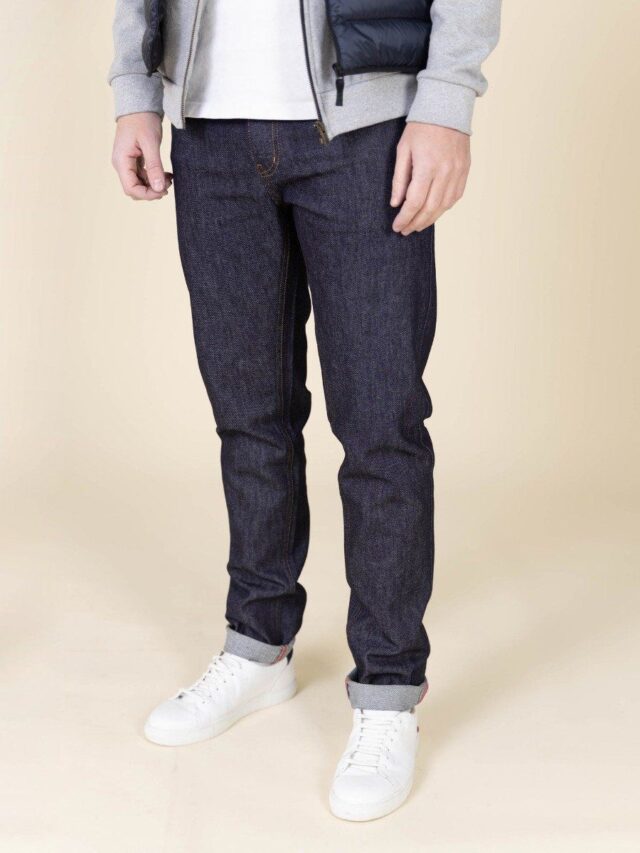 1083 - JEANS AJUSTE 103N coton bio flex indigo brut Homme