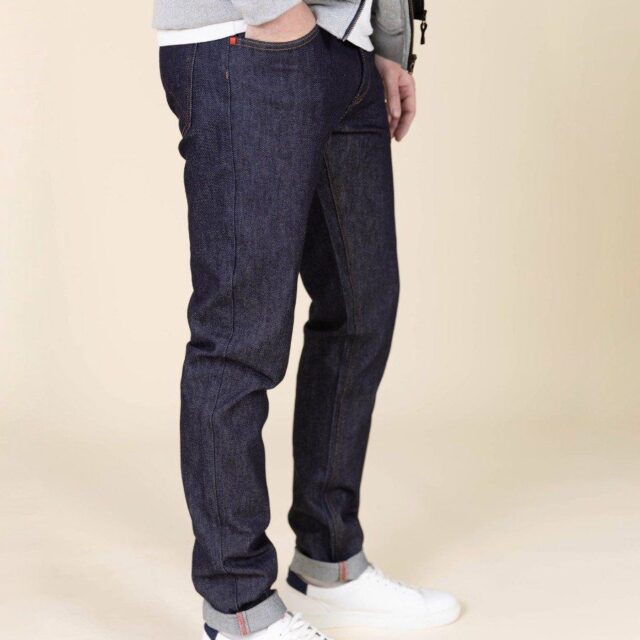 1083 - JEANS AJUSTE 103N coton bio flex indigo brut Homme