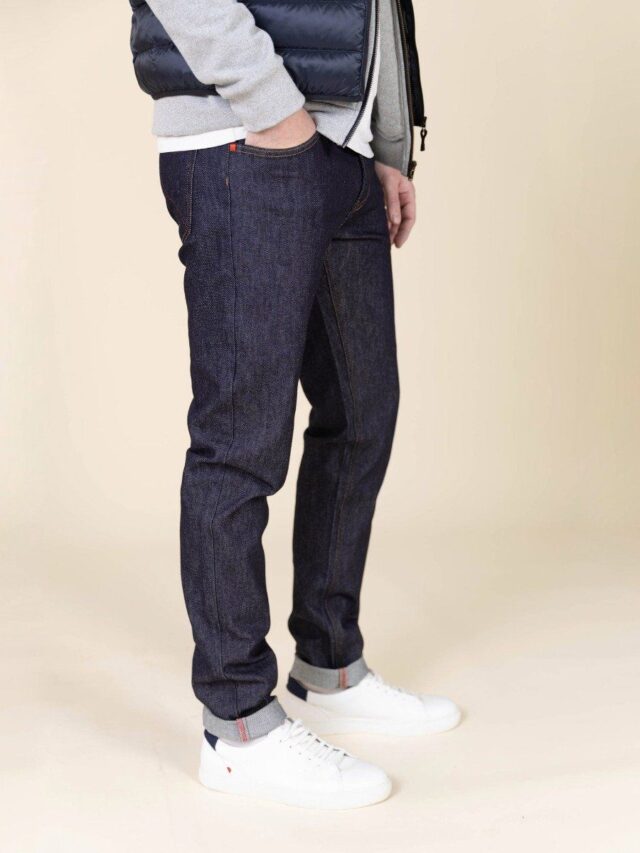 1083 - JEANS AJUSTE 103N coton bio flex indigo brut Homme