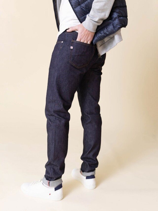 1083 - JEANS AJUSTE 103N coton bio flex indigo brut Homme