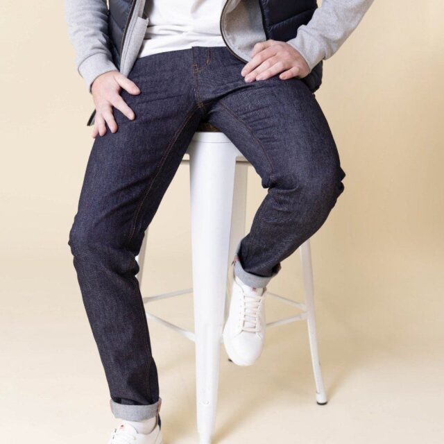 1083 - JEANS AJUSTE 103N coton bio flex indigo brut Homme