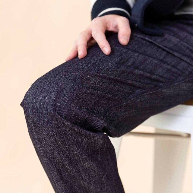 1083 - JEANS AJUSTE 105N ATHLETIQUE coton bio filidenim flex indigo brut Homme