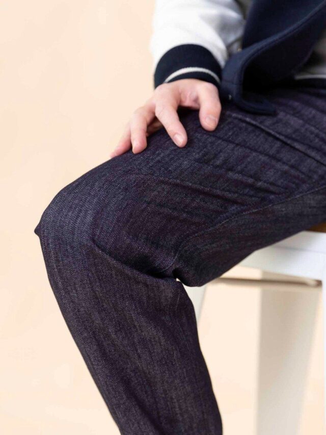 1083 - JEANS AJUSTE 105N ATHLETIQUE coton bio filidenim flex indigo brut Homme