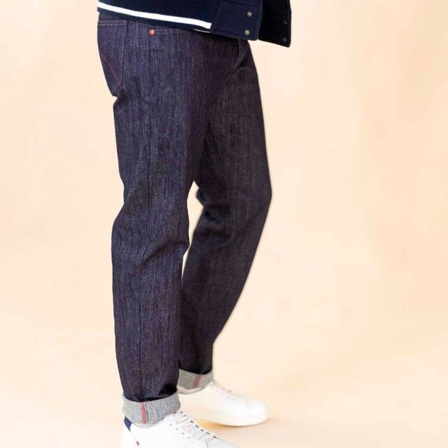 1083 - JEANS AJUSTE 105N ATHLETIQUE coton bio filidenim flex indigo brut Homme