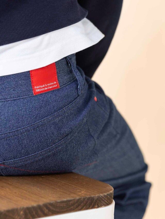 1083 - JEANS AJUSTE 105N ATHLETIQUE coton bio microdenimdouble flex indigo brut Homme